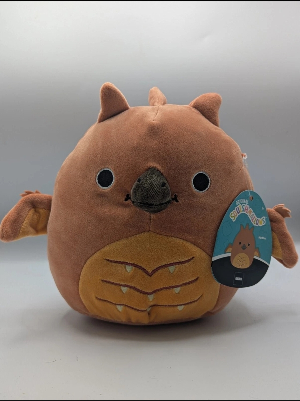 New Squishmallows Godzilla Squad Kellytoy Plush Rodan (8" Stuffed Animal)